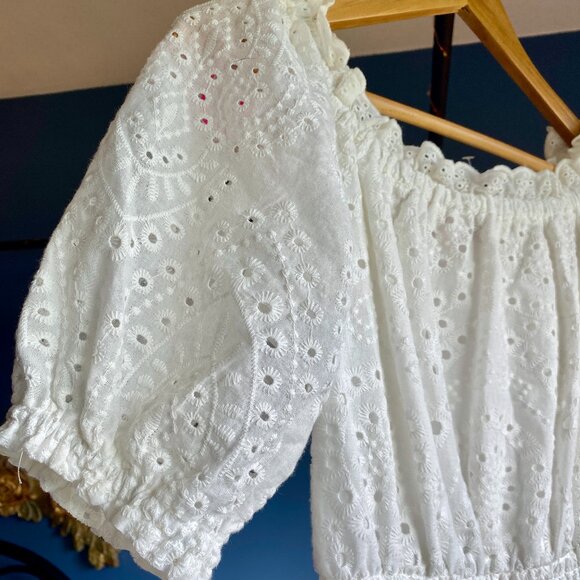 Betsey Johnson White Eyelet Midi Dress NWT - Picture 8 of 14